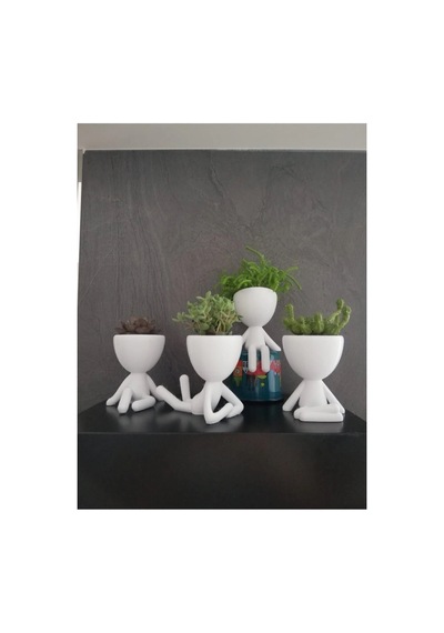 Insansı Saksı 4'lü Set Beyaz 44696314