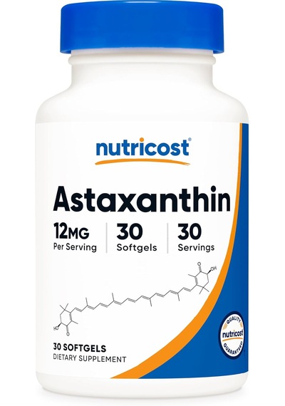 Nutricost Astaxanthin Antioxidants 12 Mg 30 Softgels Aromasız