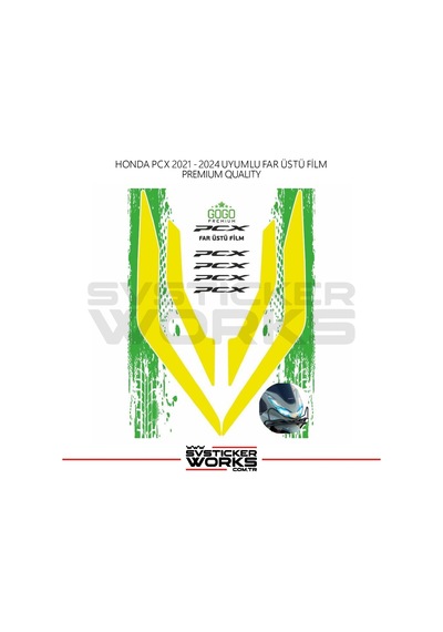 Honda Pcx Far Filmi Sticker Şeffaf Folyo 2021 - 2024 İnce Model Sarı