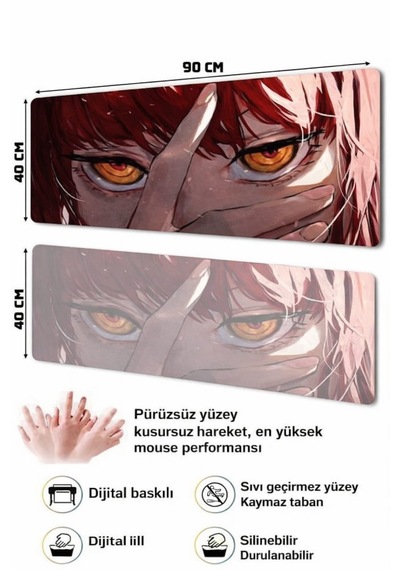 Derdenix Anime Series: Makima Edition 90x40 Mousepad Çok Renkli