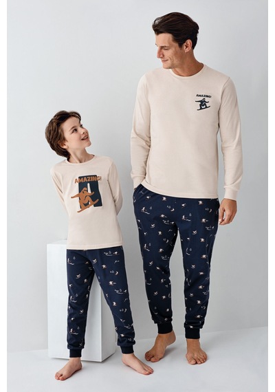 Arnetta Erkek Çocuk Krem Pijama Takımı Ar3516-c-v2