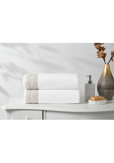 Özdilek Strap Banyo Havlusu 90x150 Cm Beyaz/bej
