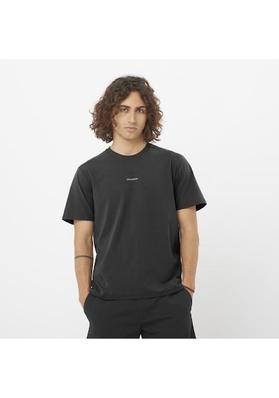 Salomon Trackline Ss Tee M Erkek T-shirt-29838 Siyah