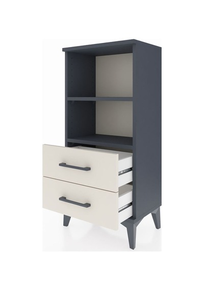 Arges Komodin 2 Raflı 2 Çekmeceli 44x30x96 Antrasit-aytaşı Antrasit