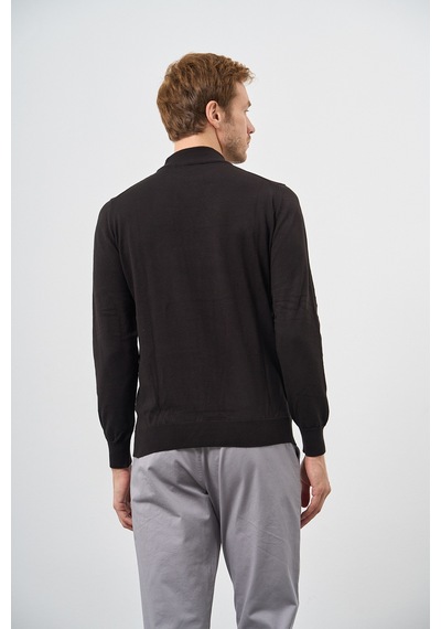 Morven Erkek Siyah Basic Yarım Balıkçı Yaka Dynamic Fit Rahat Kesim Triko 26kc017001001 Siyah Siyah