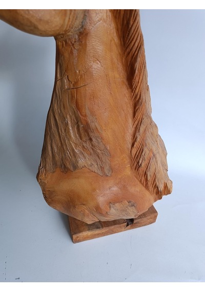 Dekoratif El Oyması Ahşap At Kafası 54x39x16cm (Teak Ağac-2)