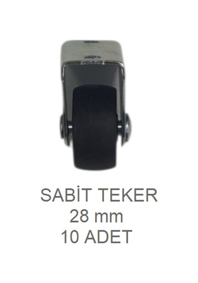 Ofis Koltuk Dolap Etejer İçin 28'lik Sabit Teker 10 Adet Siyah