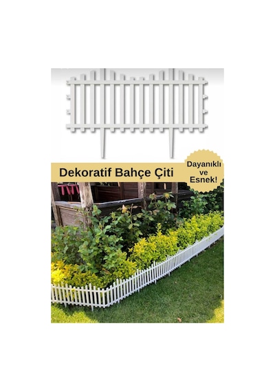 Rose Bahçe Çiti Dekoratif Koruma Panel Çit Ağaç Çiçek Koruma Bariyeri 1 Adet Beyaz
