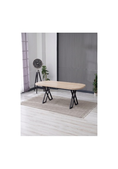 Nesa 90x170 Mdf X Ayak Masa Yemek Masası/mutfak Masası Traverten Traverten