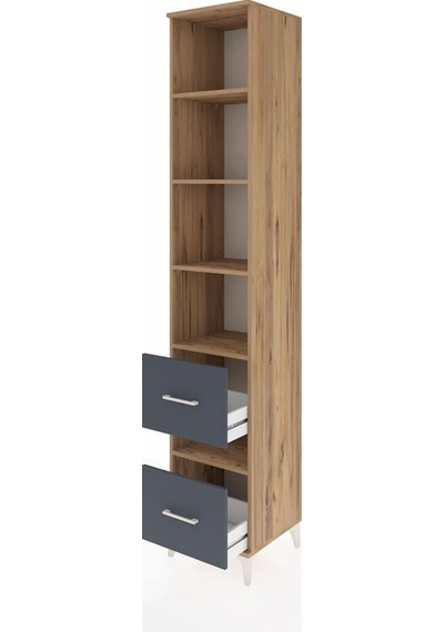Hyperion Dolap 5 Raflı 2 Çekmeceli 44x44x243 Çam-antrasit Atlas Çam