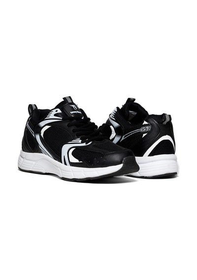 Tonny Black Unisex Siyah Faylon Taban Bağcıklı Spor Ayakkabı Siyah