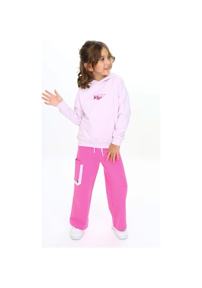Toontoy Kids Toontoy Kız Çocuk Kapüşonlu Önü Yazı Baskılı Eşofman Takım Açık Lila
