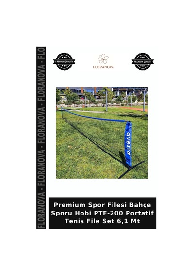 Premium Spor Filesi Bahçe Sporu Hobi Ptf-200 Portatif Tenis File Set 6,1 Mt