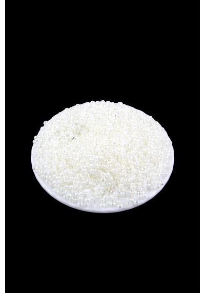 Beyaz Şeffaf 4 Mm Basık Boncuk Akseuar Takı Malzeme 25 Gr