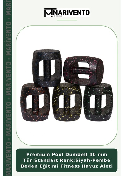 Premium Pool Dumbell 40 Mm Tür:standart Renk:siyah-pembe Beden Eğitimi Fitness Havuz Aleti Siyah - Pembe
