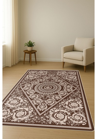 Modern Desenli Dijital Baskı Kaymaz Taban Halı H1097 Renkli