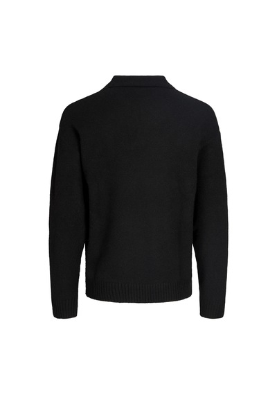 Jack&jones Erkek Relaxed Fit V Yırtmaçlı Yaka Triko Kazak - Soho - 12279214 Siyah