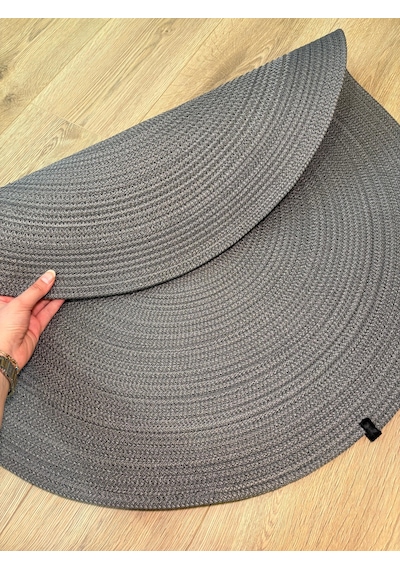Melena Carpet Yuvarlak Hasır Halı Balkon Salon Mutfak İçin Jüt Görünümlü Dekoratif Halı