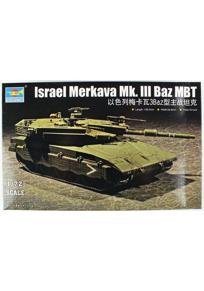 Trumpeter 07104 1/72 Ölçek, Lsrail Merkava Mk. Lll Baz Ana Muharebe Tankı, Plastik Model Kiti-55687