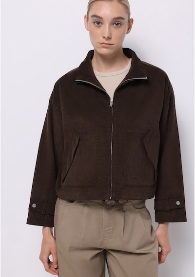 Colins Regular Fit Kadın Kahverengi Ceket Cl1076442 Q1.v1 Dbr Koyu Kahve