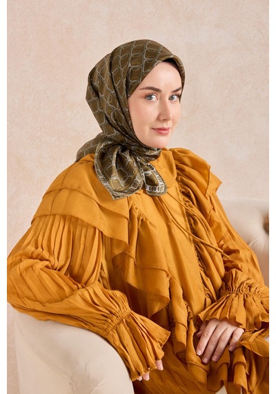 Silk Home Twill İpek Eşarp Zincir Haki Çok Renkli 15906234