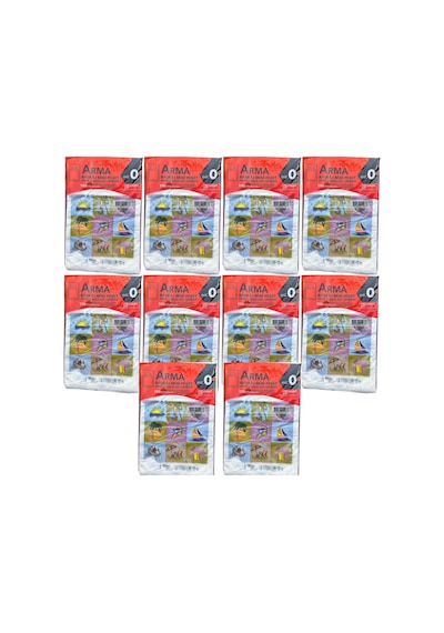 Arma Baskılı Mini Blok Poşet Torba - No : 0 - 20 x 30 CM. - Beyaz - 100 Adetlik 10 Paket