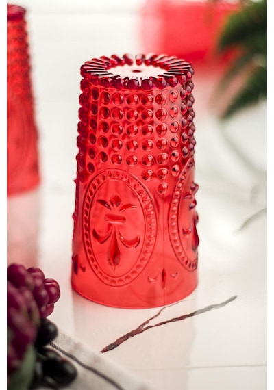 Akrilik Kırmızı Tekli Uzun Bardak & Su Meşrubat Bardağı 750 Ml Büyük Boy & Cam Değildir -