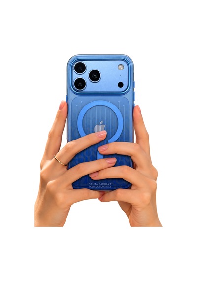 Sbprc İphone 18 Pro Max / 17 Pro Max Dalgalı Esnek Darbelere Dayanıklı M-safe Özellikli Jeremy Kapak Mavi