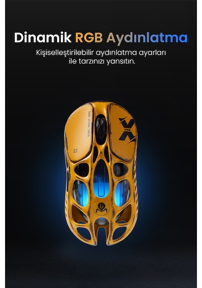 Gravastar Mercury Xpro Rgb 32k Dpı Optik Gaming Mouse+8k Dongle, Kablosuz, Magnezyum Alaşımlı, Progr Gsmercuryxpro