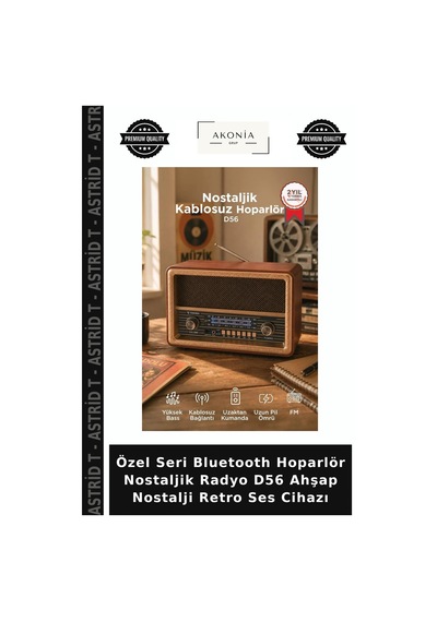 Özel Seri Bluetooth Hoparlör Nostaljik Radyo D56 Ahşap Nostalji Retro Ses Cihazı