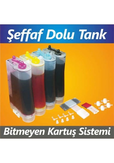 Canon-Hp-Epson Uyumlu Bitmeyen Kartuş Tankı - 400 ML - Dolu