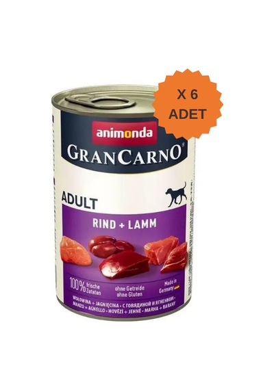 Animonda Grancarno Sığırlı Ve Kuzulu Yetişkin Köpek Konservesi 400gr X 6 Adet