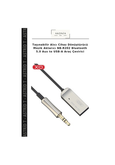 Taşınabilir Alıcı Cihaz Dönüştürücü Müzik Aktarıcı Nb-r202 Bluetooth 5.0 Aux To Usb-a Araç Çevirici