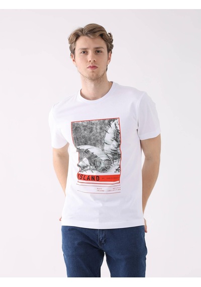 Dufy Beyaz Erkek Regular Fit O Yaka Tshirt - 94346 Beyaz