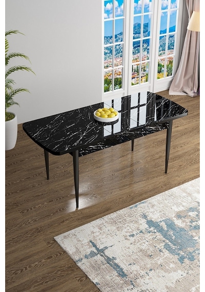 Canisa Concept Han Serisi, 70x114 Açılabilir Mdf Siyah Mermer Desen Mutfak Masası Masa Siyah Mermer Desen Canisa Concept Han Serisi, 70x114 Açılabilir Mdf Siyah Mermer Desen Mutfak Masası Masa Siyah Mermer Desen