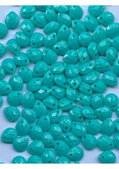 Turkuaz Oya, Abiye, Havlu, Takı, Örgü Vb. Plastik Gözyaşı Damla Boncuk. 25gr. Tahmini 190 Adet.