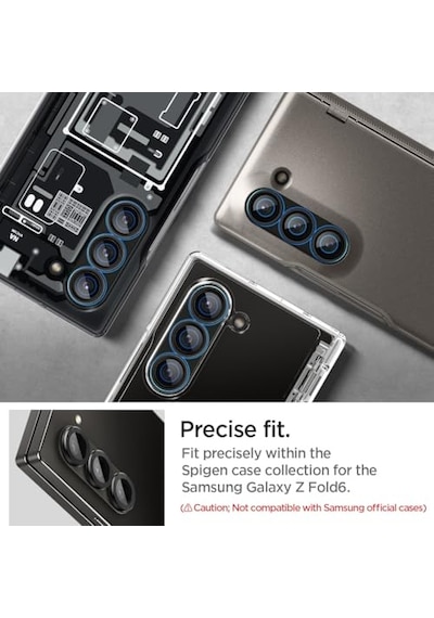 Samsung Galaxy Z Fold 6 İle Uyumlu Kamera Lens Camı Koruyucu Kolay Kurulum Glas.tr Ez Fit Optik Pro 2 Adet Black - Ag