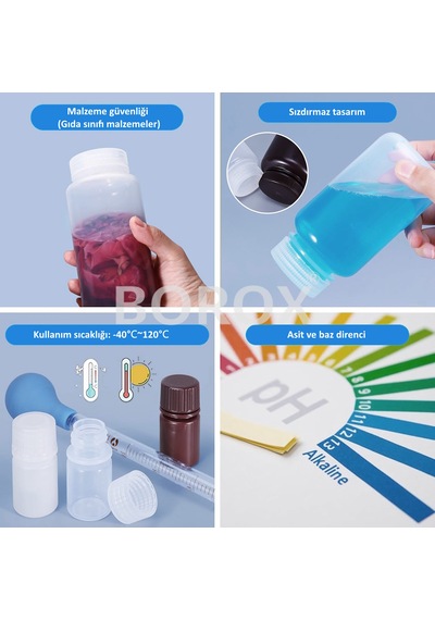Borox Plastik Şeffaf Şişe 125ml - Vida Kapaklı - 20 Adet Toptan