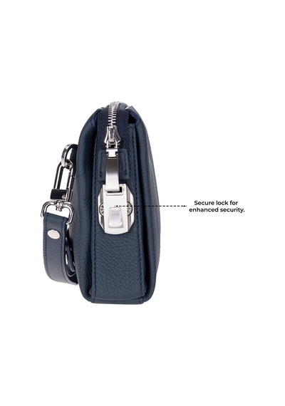 Bloominbag Forte Wrist Midnight Navy Unisex Kilitli Clutch Çanta Lacivert