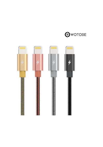 Apple iPhone Uyumlu Lightning Çelik Spiral Şarj Data Kablosu