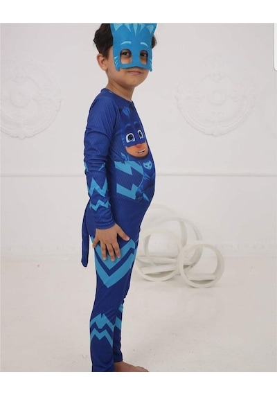 Masho Kids Baskılı Pijamaskeliler Kostümü - Pijamasks Kostümü + Maske Hediye (437815940)