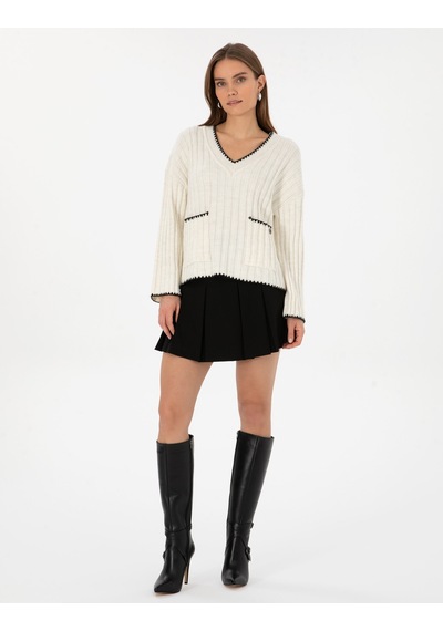 Pierre Cardin Kadın Ekru Kazak /triko 50310935-vr019 Ekru