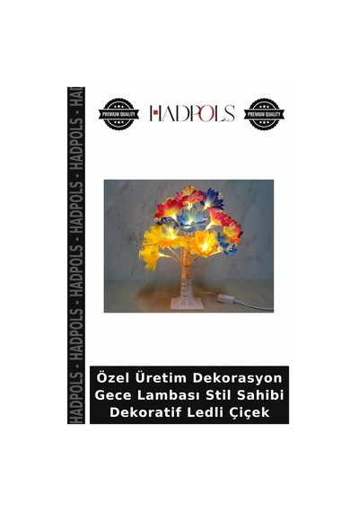 Özel Üretim Dekorasyon Gece Lambası Stil Sahibi Dekoratif Ledli Çiçek Çok Renkli