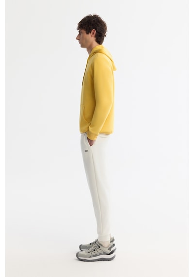 Avva Erkek Sarı Kapüşonlu Pamuklu Baskılı Elastan Regular Fit Sweatshirt A42y1324
