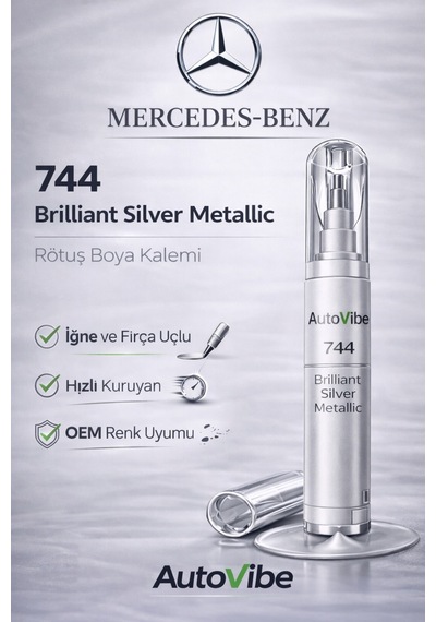 Mercedes-benz Rötuş Boya Kalemi 744 Brilliant Silver Metallic