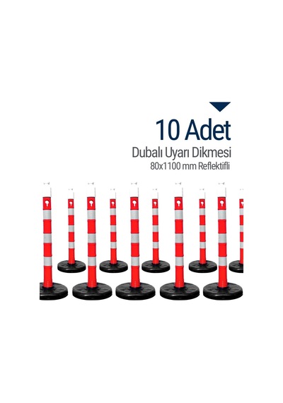 İleri Trafik Dubalı Uyarı Dikmesi 534231801 80 x 1100MM Reflektifli 10'lu Set