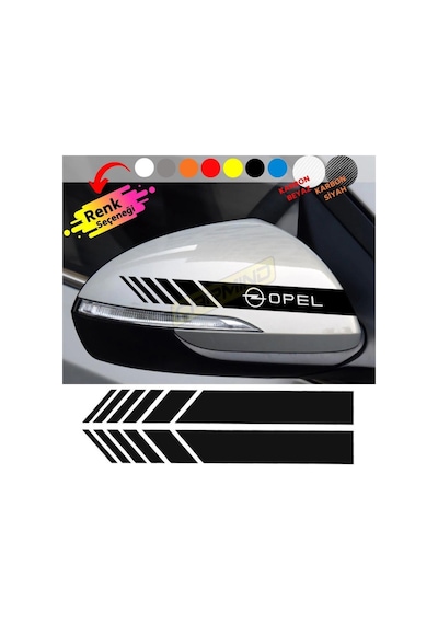 Carmind Araba Yan Ayna Şerit Sticker (2 Adet)