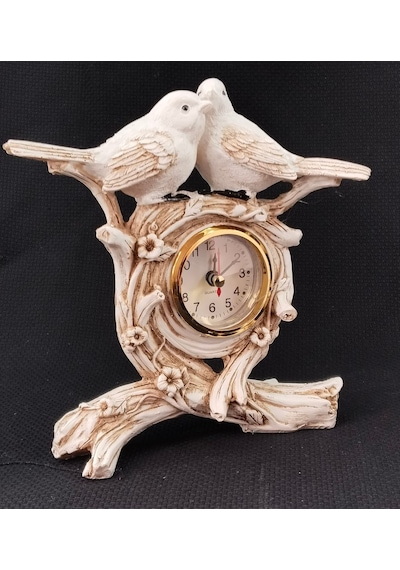Tutku Akrilik Quartz Masa Saati Çiçek Desenli