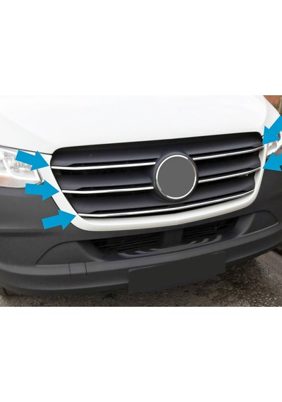 S-Dizayn  Mercedes Sprınter W907 2018 Üzeri Krom Ön Panjur Dar Model 5 Prç