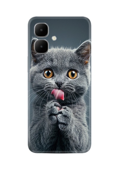 Infinix Smart 10 Kılıf Boutique Baskılı Resimli Komik Kedi Pcode -008